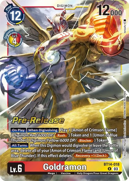 Goldramon, Blast Ace Pre-Release Cards BT14-018 R
