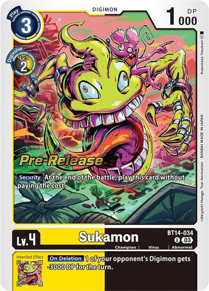 Sukamon, Blast Ace Pre-Release Cards BT14-034 U