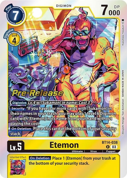 Etemon, Blast Ace Pre-Release Cards BT14-038 R
