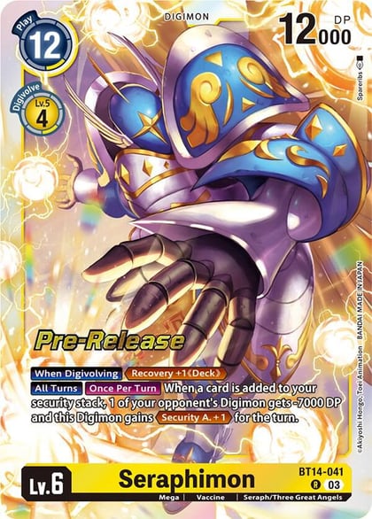 Seraphimon, Blast Ace Pre-Release Cards BT14-041 R