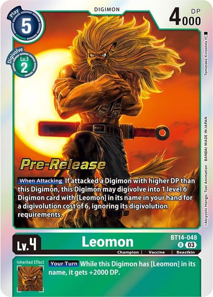 Leomon, Blast Ace Pre-Release Cards BT14-048 R