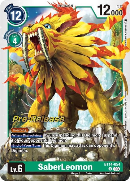 SaberLeomon, Blast Ace Pre-Release Cards BT14-054 U
