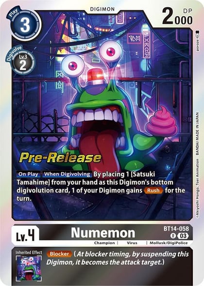 Numemon, Blast Ace Pre-Release Cards BT14-058 R