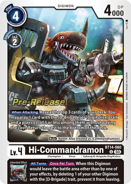Hi-Commandramon, Blast Ace Pre-Release Cards BT14-060 U