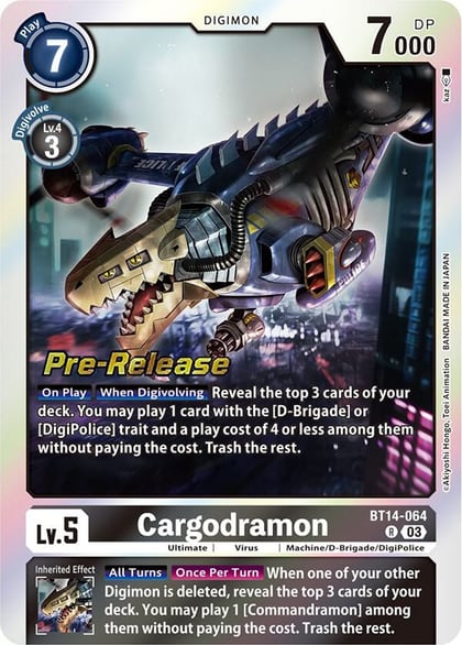Cargodramon, Blast Ace Pre-Release Cards BT14-064 R
