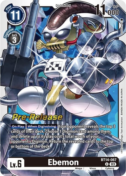 Ebemon, Blast Ace Pre-Release Cards BT14-067 U