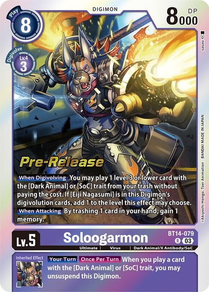 Soloogarmon, Blast Ace Pre-Release Cards BT14-079 R