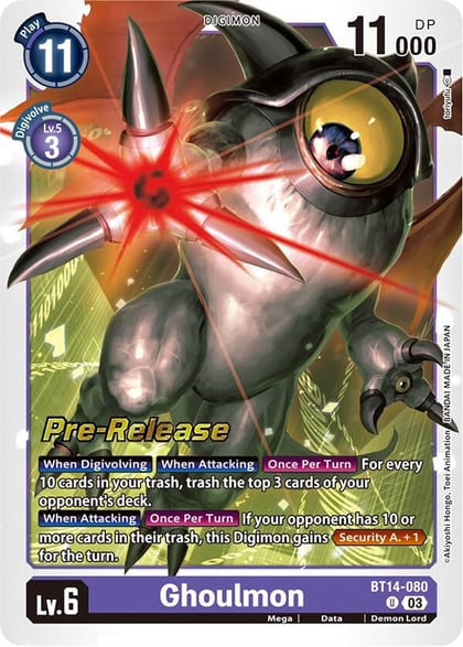 Ghoulmon, Blast Ace Pre-Release Cards BT14-080 U