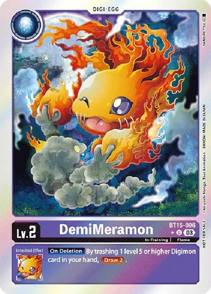 DemiMeramon (Exceed Apocalypse Box Promotion Pack), Exceed Apocalypse BT15-006 U
