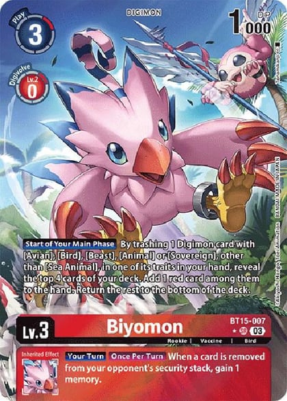 Biyomon (Alternate Art), Exceed Apocalypse BT15-007 SR