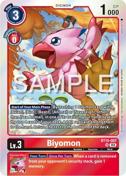Biyomon, Exceed Apocalypse BT15-007 SR