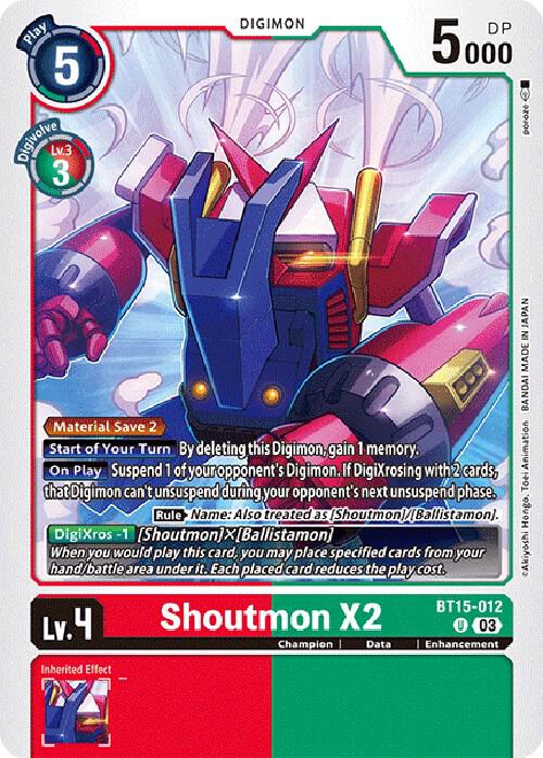 Shoutmon X2, Exceed Apocalypse BT15-012 U