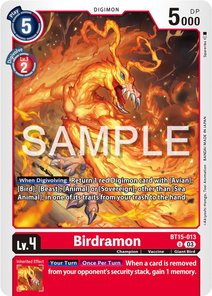 Birdramon, Exceed Apocalypse BT15-013 U