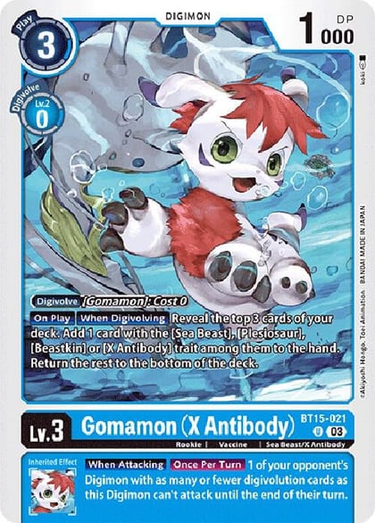 Gomamon (X Antibody), Exceed Apocalypse BT15-021 U