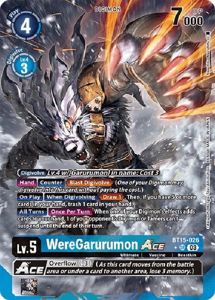 WereGarurumon ACE (Alternate Art), Exceed Apocalypse BT15-026 SR