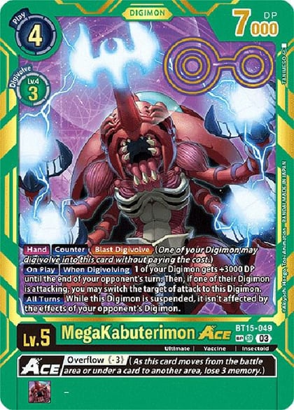 MegaKabuterimon ACE (Special Rare), Exceed Apocalypse BT15-049 SP