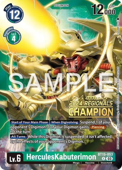 HerculesKabuterimon (2024 Regionals Champion), Exceed Apocalypse BT15-053 R