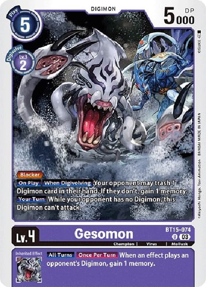 Gesomon, Exceed Apocalypse BT15-074 U