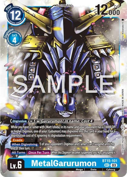 MetalGarurumon, Exceed Apocalypse BT15-101 SEC