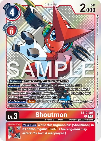 Shoutmon (Exceed Apocalypse Pre-Release Winner), Exceed Apocalypse Pre-Release Cards BT10-008 U