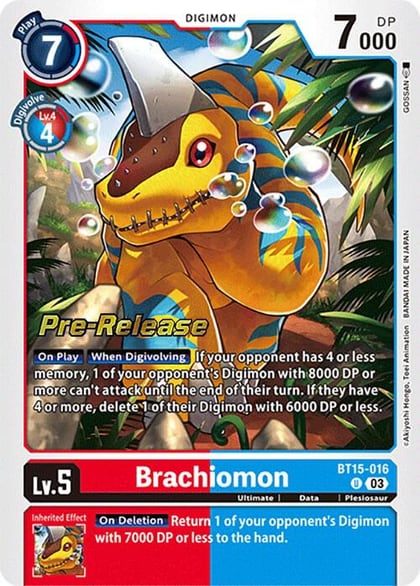 Brachiomon, Exceed Apocalypse Pre-Release Cards BT15-016 U