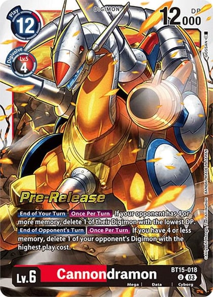 Cannondramon, Exceed Apocalypse Pre-Release Cards BT15-018 U