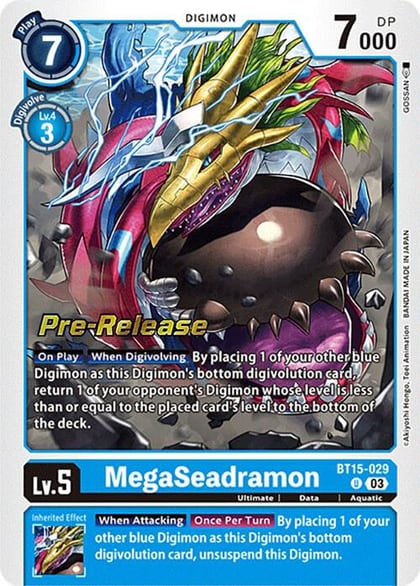 MegaSeadramon, Exceed Apocalypse Pre-Release Cards BT15-029 U