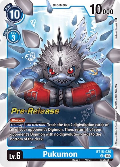 Pukumon, Exceed Apocalypse Pre-Release Cards BT15-030 U