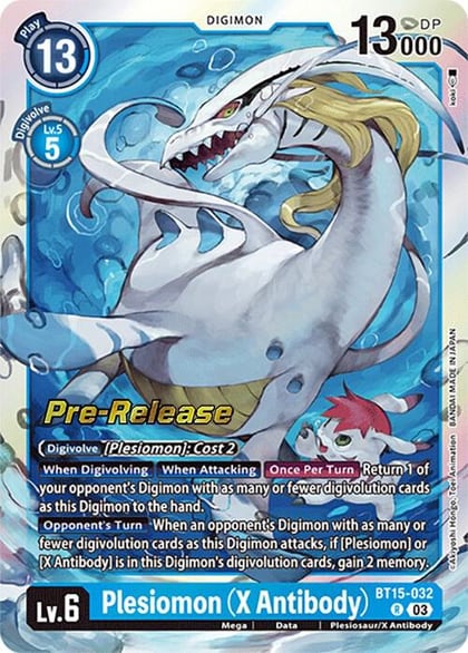 Plesiomon (X Antibody), Exceed Apocalypse Pre-Release Cards BT15-032 R
