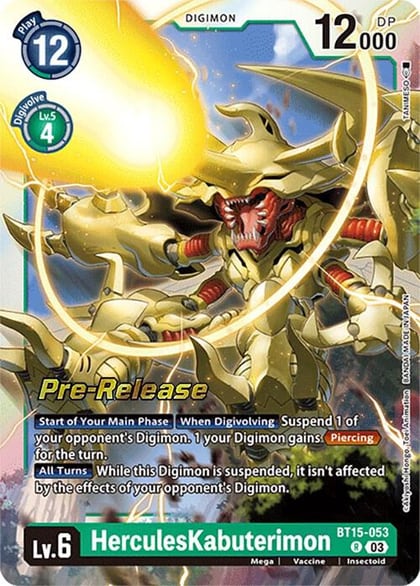 HerculesKabuterimon, Exceed Apocalypse Pre-Release Cards BT15-053 R