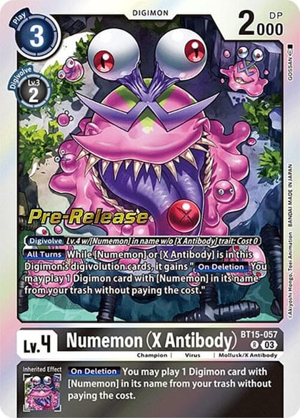 Numemon (X Antibody), Exceed Apocalypse Pre-Release Cards BT15-057 R