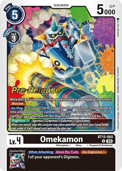 Omekamon, Exceed Apocalypse Pre-Release Cards BT15-060 U