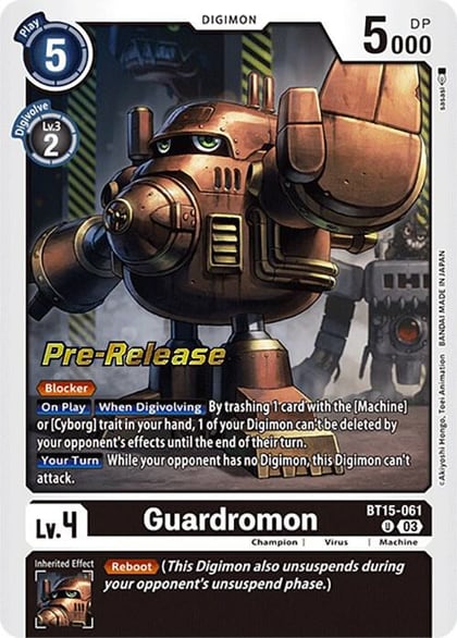Guardromon, Exceed Apocalypse Pre-Release Cards BT15-061 U