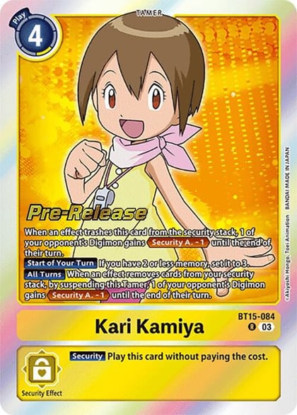 Kari Kamiya, Exceed Apocalypse Pre-Release Cards BT15-084 R