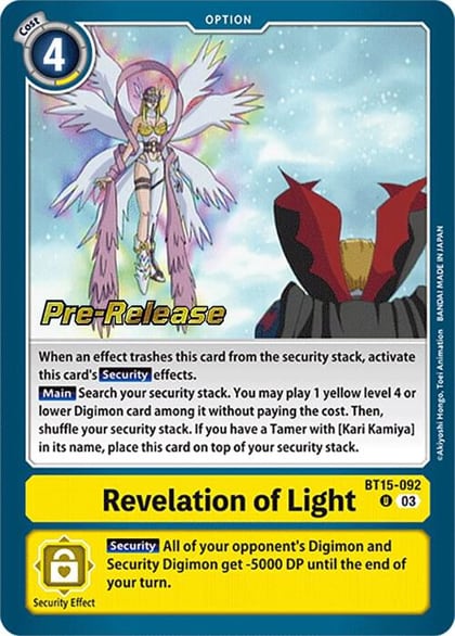 Revelation of Light, Exceed Apocalypse Pre-Release Cards BT15-092 U