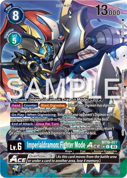 Imperialdramon: Fighter Mode ACE (Alternate Art), Beginning Observer BT16-027 R