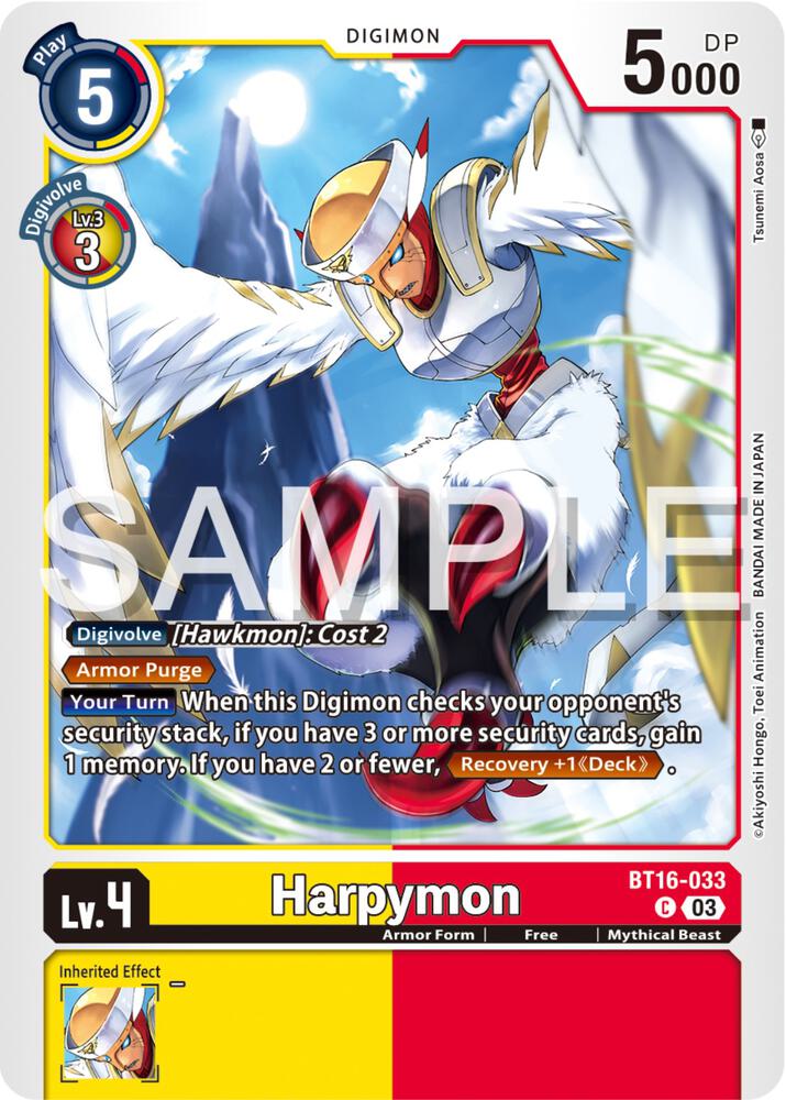 Harpymon, Beginning Observer BT16-033 C