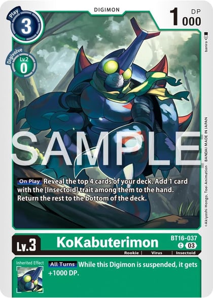 KoKabuterimon, Beginning Observer BT16-037 C