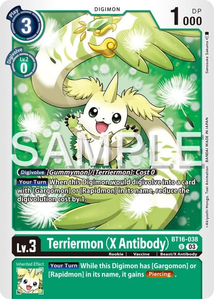 Terriermon (X Antibody), Beginning Observer BT16-038 U