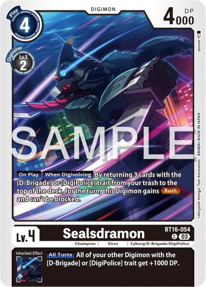 Sealsdramon, Beginning Observer BT16-054 C