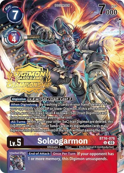 Soloogarmon (Championship 2024 Tamers Pack), Beginning Observer BT16-076 U