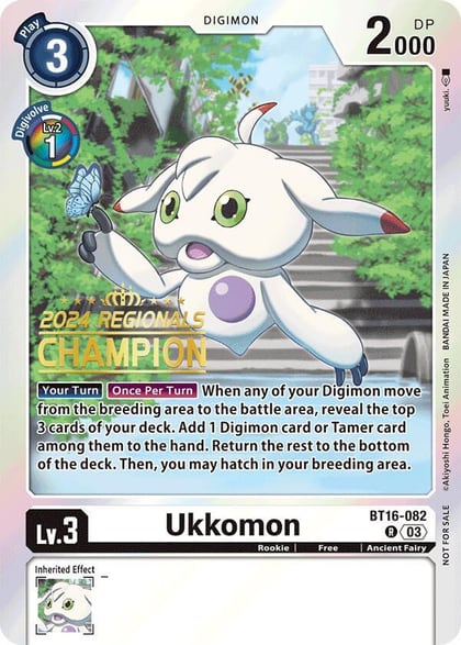 Ukkomon (2024 Regionals Champion), Beginning Observer BT16-082 R