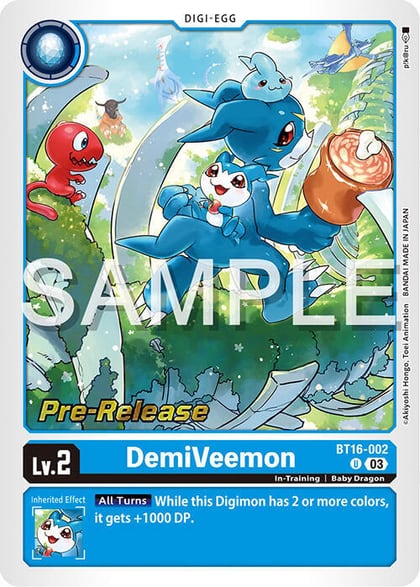 DemiVeemon, Beginning Observer Pre-Release Cards BT16-002 U