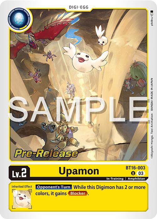 Upamon, Beginning Observer Pre-Release Cards BT16-003 U