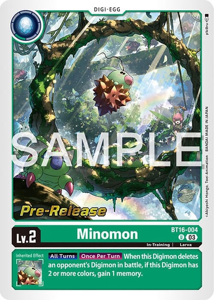 Minomon, Beginning Observer Pre-Release Cards BT16-004 U