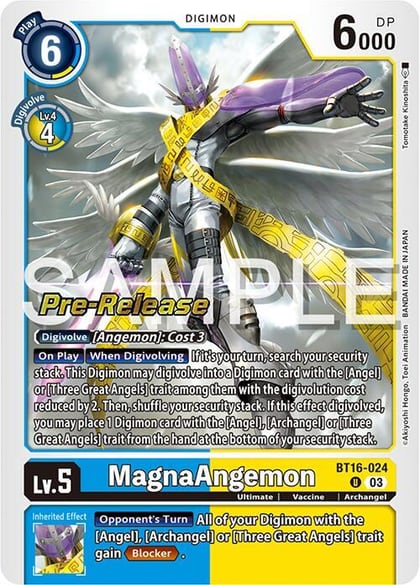 MagnaAngemon, Beginning Observer Pre-Release Cards BT16-024 U
