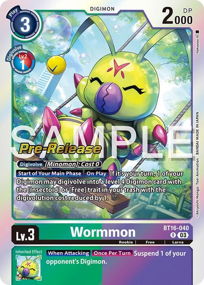 Wormmon, Beginning Observer Pre-Release Cards BT16-040 R