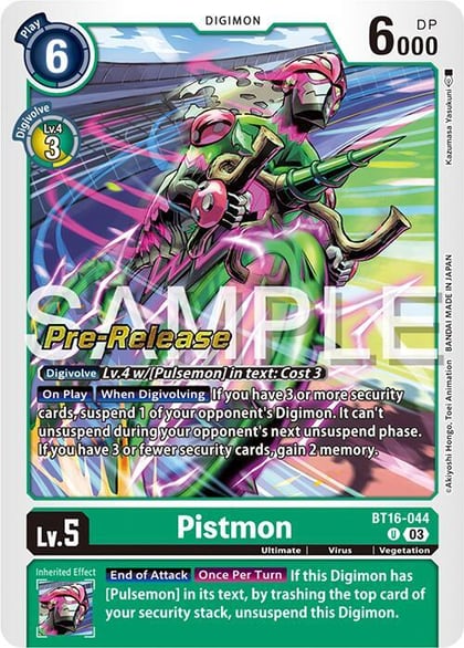 Pistmon, Beginning Observer Pre-Release Cards BT16-044 U