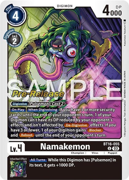 Namakemon, Beginning Observer Pre-Release Cards BT16-055 U