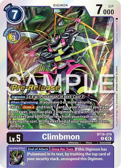 Climbmon, Beginning Observer Pre-Release Cards BT16-074 R